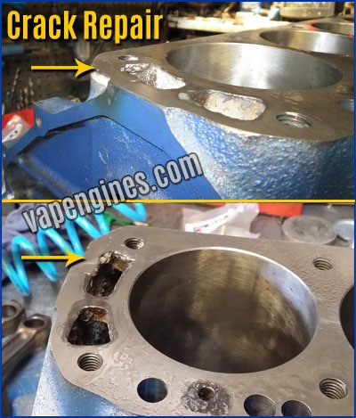 Engine block crack repair shop