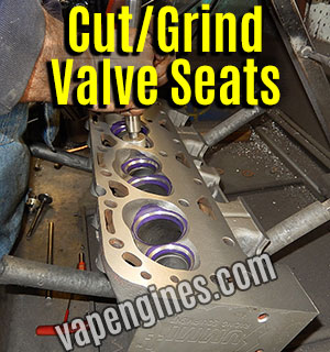 Grind Cut valve seats on cylinder head