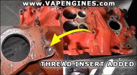 Install thread inserts at machine shop