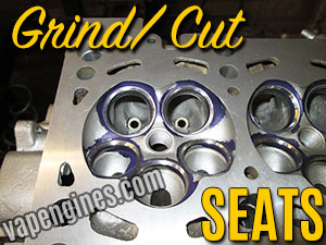 Cylinder head Cut valve seats repaired at machine shop