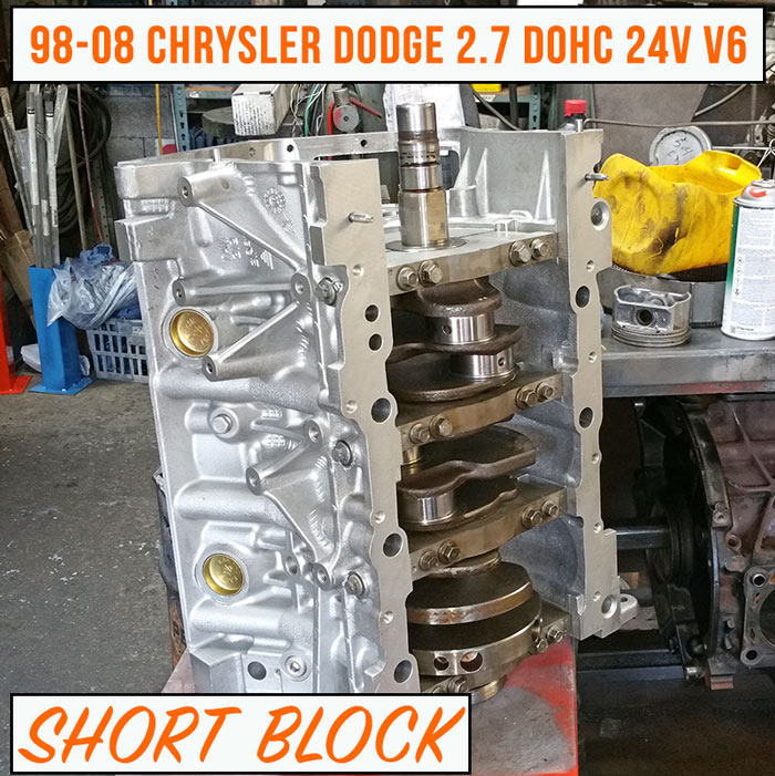 Remanufactured 9808 Chrysler Dodge 2.7 Short Block