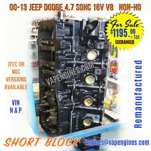 Rebuilt Dodge 4.7 Engine Short Block Ram 1500
