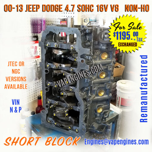 Short Block Engine Dodge 4.7