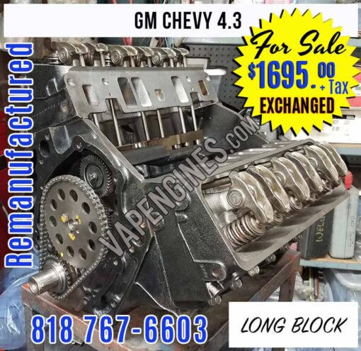 Rebuilt GM Chevy 4.3L Engine for Sale