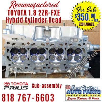10-15 Toyota 1.8 2ZRFXE cylinder head valve view
