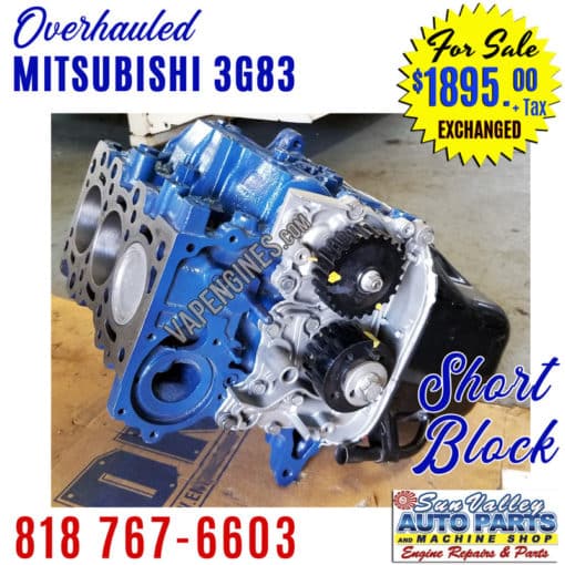 Overhauled Mitsubishi 3G83 660cc Short Block Engine