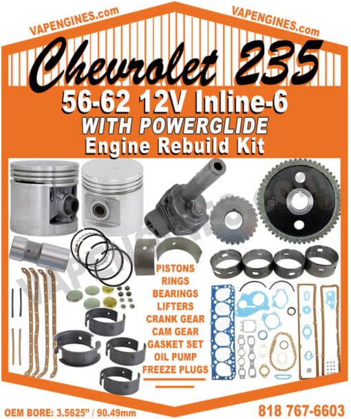 56-62 GM Chevy 235 Powerglide Engine Rebuild Kit