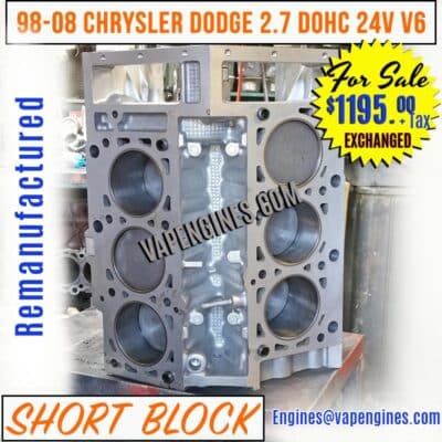 Chrysler Dodge 2.7 Engine Short Block