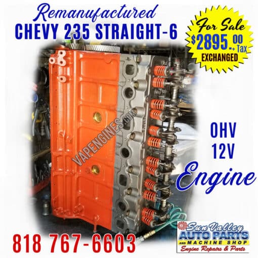 Reman Rebuilt GM Chevy 235 Engine for Sale