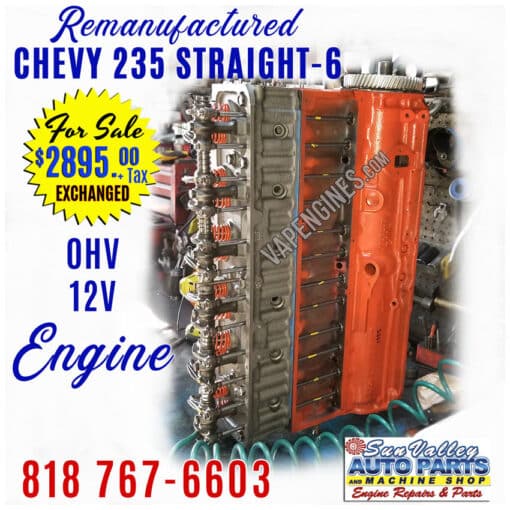 Rebuilt Remanufactured Chevy GM 235 Engine for sale