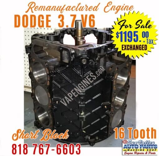Dodge Jeep 3.7 V6 Engine Short Block for sale