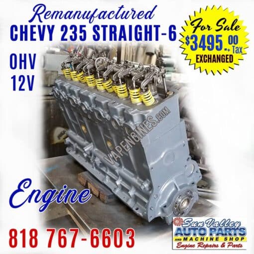 Rebuilt GM Chevy 235 Engine for Sale