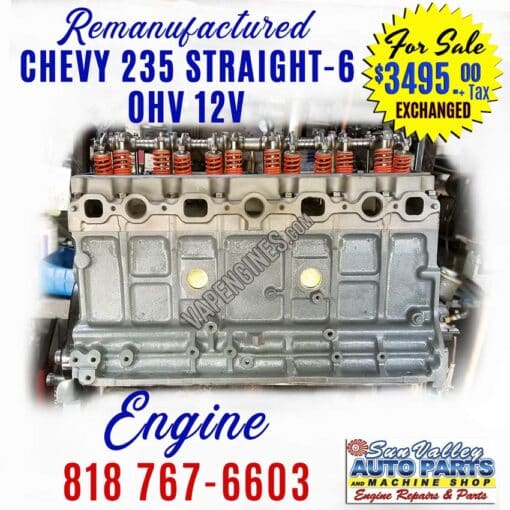 Rebuilt GM Chevy 235 Straight-6 Engine for Sale