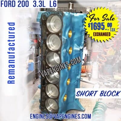 Remanufactured Ford Mustang 200 Short Block Engine for sale.