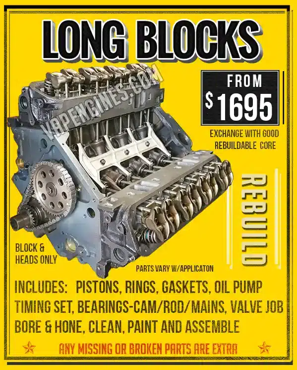Long BLOCK ENGINE-REBUILDING LOS ANGELES rebuild your engine promo ad Long Block Engine Rebuilding Promo
